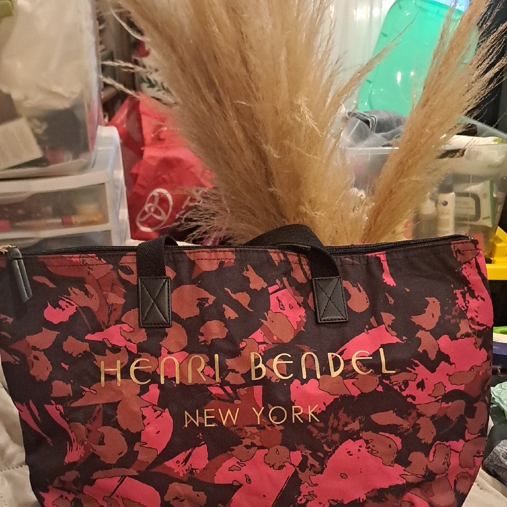 Henri Bendel Pink and Brown Tote Bag with Structured Design